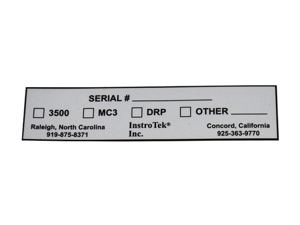 Serial Number Sticker - All Gauges