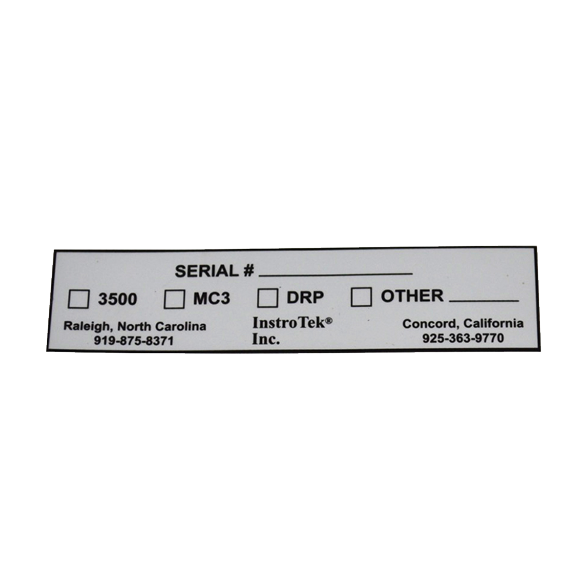 Serial Number Sticker - All Gauges