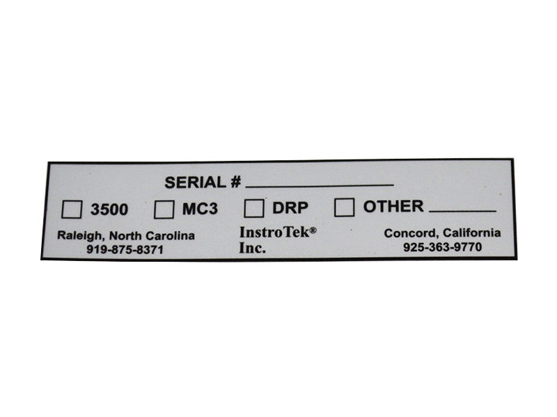 Serial Number Sticker - All Gauges | InstroTek, Inc.